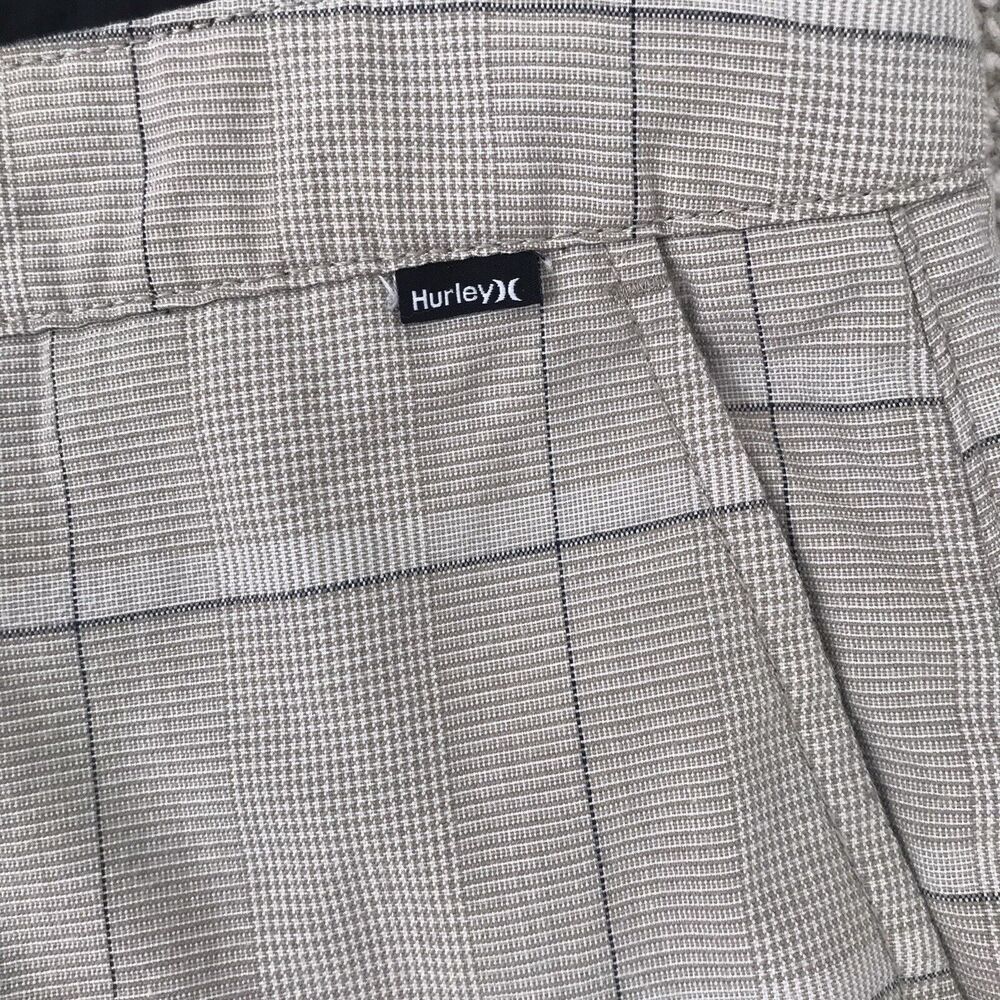 Hurley Golf Chino Plaid Shorts Men's Size 38 Khaki Checkered Flat Front Pockets - Picture 8 of 16